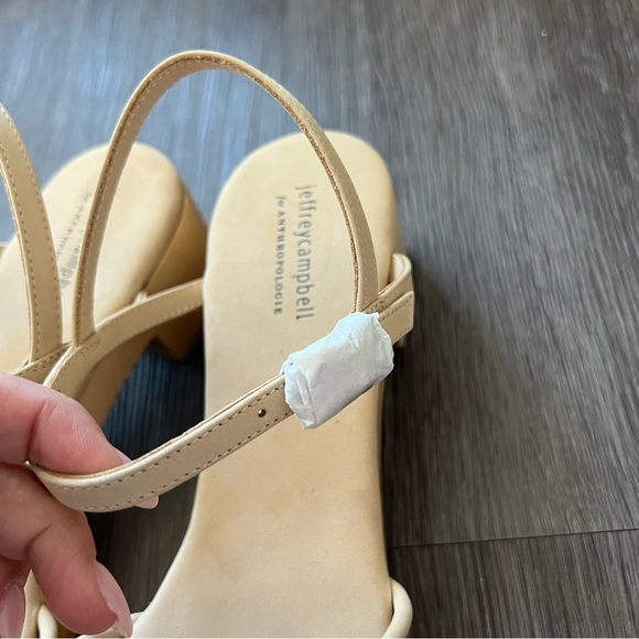 NEW Jeffrey Campbell x Anthropologie Tan Lorelai Block Heel Women's 9.5 Shoe - Picture 3 of 8